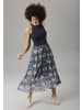 Aniston SELECTED Sommerkleid in dunkelblau-braun-blau-beige