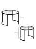 HOMCOM Couchtisch in Schwarz 70L x 70B x 47,5H cm