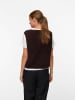 Vero Moda Teddyfell Weste in Black Coffee