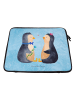Mr. & Mrs. Panda Notebook Tasche Pinguin Pärchen ohne Spruch in Eisblau