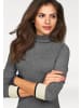 AJC Rollkragenpullover in grau-weiß-marine