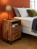 KADIMA DESIGN Nachttisch Massivholz / Metall 40x35x66 cm Nachtschrank