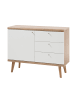 Feldmann-Wohnen Sideboard Merle Eiche Riviera / weiß 107 / 40 / 83cm