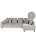 Beliani Ecksofa LUNNER in Grau/Schwarz - (W) 266 x (H) 85 x (L) 180 cm