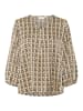 Kaffe Kurzarm-Bluse KAanna Regular fit in Black / Ermine Scale
