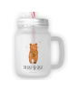 Mr. & Mrs. Panda Eiskaffee Glas Bär Honig mit Spruch in Transparent