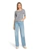 BETTY & CO Basic Shirt mit Ringel in Weiß/Dunkelblau