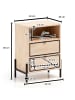 KADIMA DESIGN Nachttisch Mango Massivholz / Metall 43x60x30 cm Nachtschrank