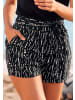 S. Oliver Webshorts in schwarz-beige-bedruckt