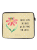 Mr. & Mrs. Panda Laptoptasche Hummel Blume mit Spruch in Gelb Pastell