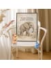 Mr. & Mrs. Panda Wandbild Elefant friedlich Design mit Spruch in Weiß
