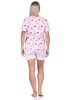 NORMANN kurzarm Shorty Schlafanzug Herz - 72871 in rosa