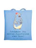 Mr. & Mrs. Panda Tragetasche Hebamme Superheld mit Spruch in Sky Blue
