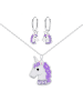 Alexander York Kinder-Schmuckset EINHORN MIT CHARM-OHRRINGEN in 925 Sterling Silber, 4-tlg.