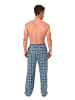 NORMANN Lange Schlafanzug Pyjama Flanell Hose kariert - 88098 in marine