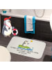 Mr. & Mrs. Panda Badteppich Pinguin Surfer mit Spruch in Weiß