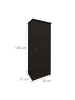 relaxdays Paketbox in Schwarz - (B)38 x (H)105 x (T)23 cm
