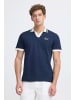 CASUAL FRIDAY Einfarbiges Poloshirt V-Ausschnitt Kurzarm in Blau-2