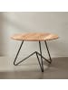 KADIMA DESIGN Couchtisch | Akazie/Metall, Rund, Industrial, Massiv