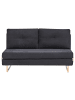 Beliani Schlafsofa JERSLEV in Schwarz/Braun - (W) 150 x (H) 87 x (L) 84 cm