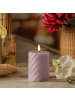 MARELIDA LED Kerze TWIST Echtwachs gedreht flackernd H: 12,5cm in lila