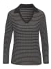 Vivance by Lascana Langarm-Poloshirt in schwarz-creme