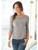 LASCANA 3/4-Arm-Shirt in taupe-gemustert, schwarz