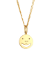 Elli Halskette 925 Sterling Silber mit Smiling Face, Smiling Face in Gold