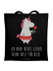 Mr. & Mrs. Panda Tragetasche Einhorn Dame mit Spruch in Schwarz