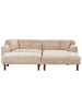 Beliani 4-tlg Ecksofa HOLT in Beige/Braun linksseitig