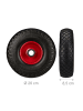 relaxdays 4x Sackkarrenrad in Schwarz/ Rot - 3.00-4