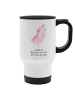 Mr. & Mrs. Panda Edelstahl-Thermobecher Axolotl Tanzen mit Spruch in Weiß