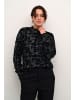 Kaffe Langarm-Bluse KAgrit in Black/dark silver sequin