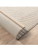 KADIMA DESIGN Kurzflorteppich mit 3D-Relief-Bogenmuster und festem Jute-Rücken in Beige