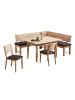 58 aufm Kessel ECKBANKGRUPPE Modern Dyan 1 für 7 Personen Massivholz Wildeiche/Braun