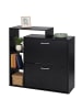 relaxdays Schuhschrank in Schwarz - (B)80 x (H)90 x (T)23,5 cm