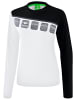 erima 5-C Longsleeve in weiss/schwarz/dunkelgrau