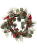Home&Styling Collection Weihnachtskranz mit Eukalyptusblättern und Pilzen in Grün, 44 x 8 x 44 cm
