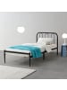 en.casa Metallbett Hanko in Schwarz (B)90cm