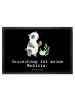 Mr. & Mrs. Panda Fußmatte Panda Geocaching mit Spruch in Schwarz