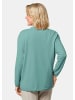 GOLDNER Kurzgröße:  Cardigan in langer offener Form in aqua