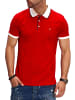 Jack & Jones Poloshirt - JJJAQPOLO in Kontrastfarben in Rot