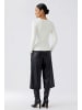 Oui Langarmshirt aus Baumwoll-Modalmischung in Rippe in Cloud Dancer
