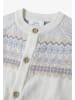 Stellou & friends Cardigan mit Norweger-Muster in weiß