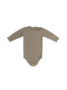 Sämann Baby Body aus 100% Bio-Baumwolle Druckknopf langarm gerippt Simply Taupe