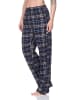 NORMANN Flanell Schlafanzughose Pyjama Kariert in navy