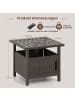 COSTWAY Beistelltisch Outdoor wetterfest 55,5 x 55,5 x 47,5 cm in Braun