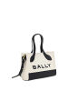 Bally Weiß Schwarz und Leder Mini Handtasche