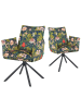 DUBI Möbel 2er-Set: Drehstuhl Mika-Nevio in Blumen - (B)60 x (H)88 x  (T)63 cm