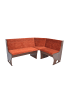 möbel-direkt Eckbank 125x165 cm Truheneckbank in Nussbaum-Nachbildung/rot